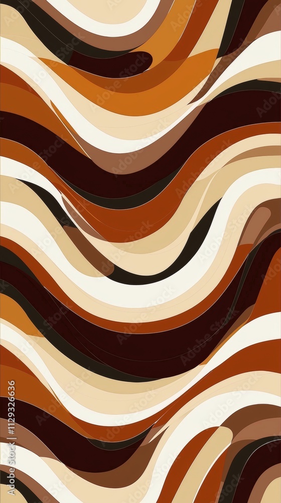 Poster smooth, flowing lines in warm earthy tones create a captivating abstract pattern, ideal for backgrou