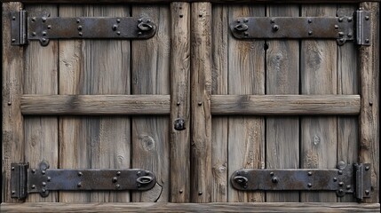 Antique wooden window shutter