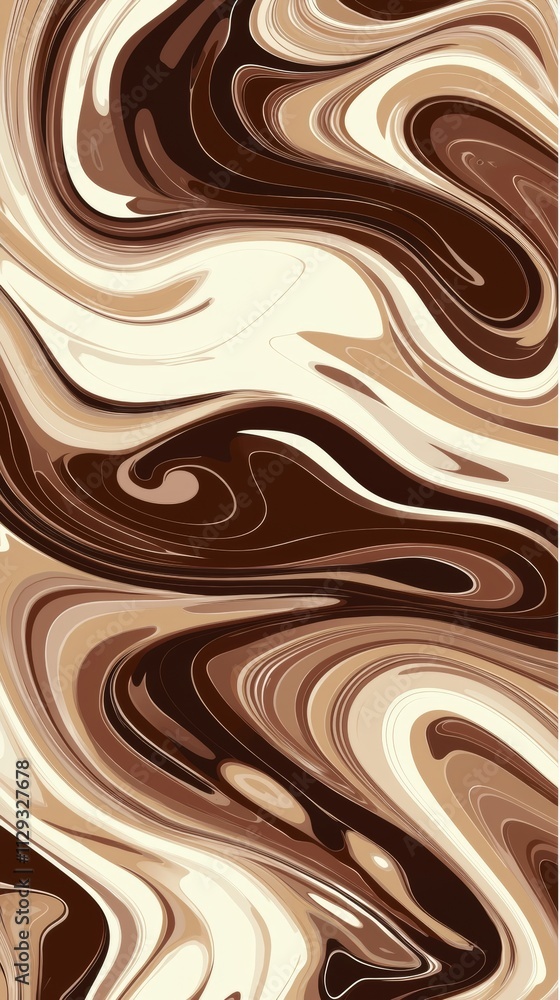 Poster smooth, flowing lines of brown and beige create a mesmerizing marble effect, forming a visually appe