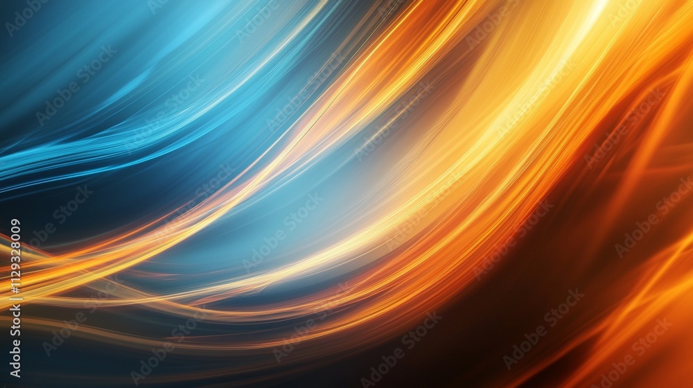 Poster smooth curves of light trails flowing in a dynamic, abstract design, creating a sense of energy and 