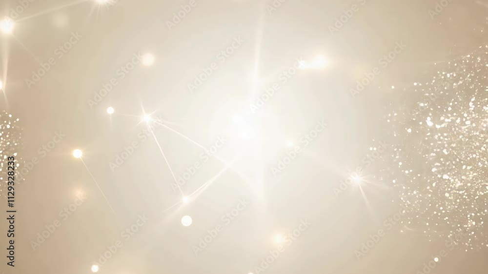 Poster video of mesmerizing glow of particle in a seamless display of light and beauty against a soft backd