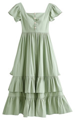 PNG Elegant green tiered dress