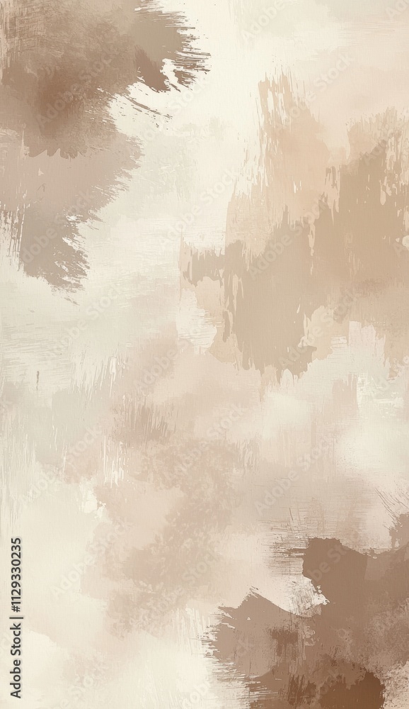Poster modern beige abstract background showcasing dynamic brushstrokes and textures, creating a visually a