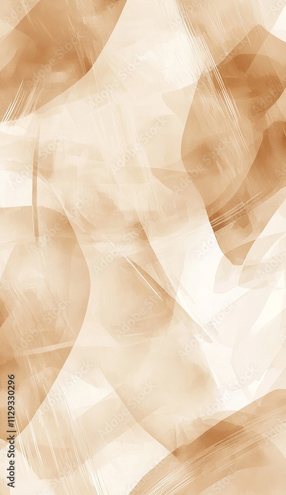 Poster soft beige brushstrokes and translucent layers create a dynamic and elegant abstract composition, pe