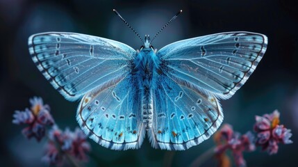 Close-up shot of a colorful butterfly perched on a bright flower