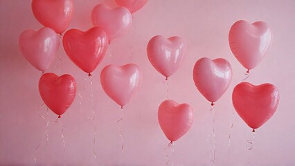 pink balloons in the sky