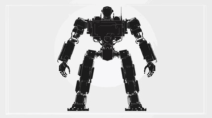Fototapeta premium Professional Animated Robot Icon Clip Art Vector Silhouette Isolated Image