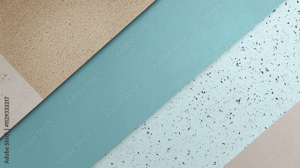 Poster four diagonal stripes creating an abstract geometric background with different textured surfaces. in