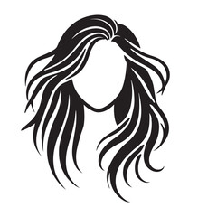 Classic Women Hair Silhouette Design - Vector Logo for Timeless Beauty and Modern Branding Needs