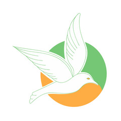 a cartoon of a bird silhouette on white background