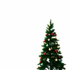 Fototapeta premium Beautiful Christmas tree isolated on white background