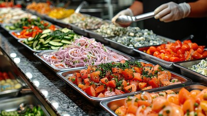 Restaurant healthy food delivery in take away boxes for daily nutrition