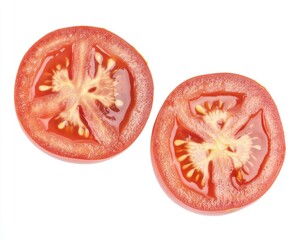 Fresh Ripe Tomatoes: A Collection of Whole and Sliced Red Vegetables on a White Background