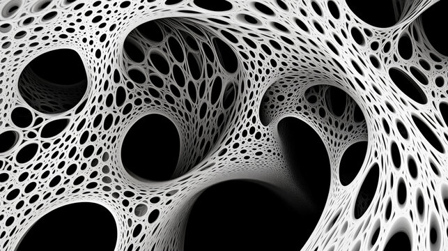 Abstract background, smooth organic shapes in bionic design style