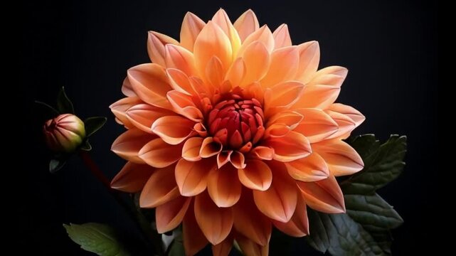 Animation of the transformation of a red dahlia into a yellow dahlia