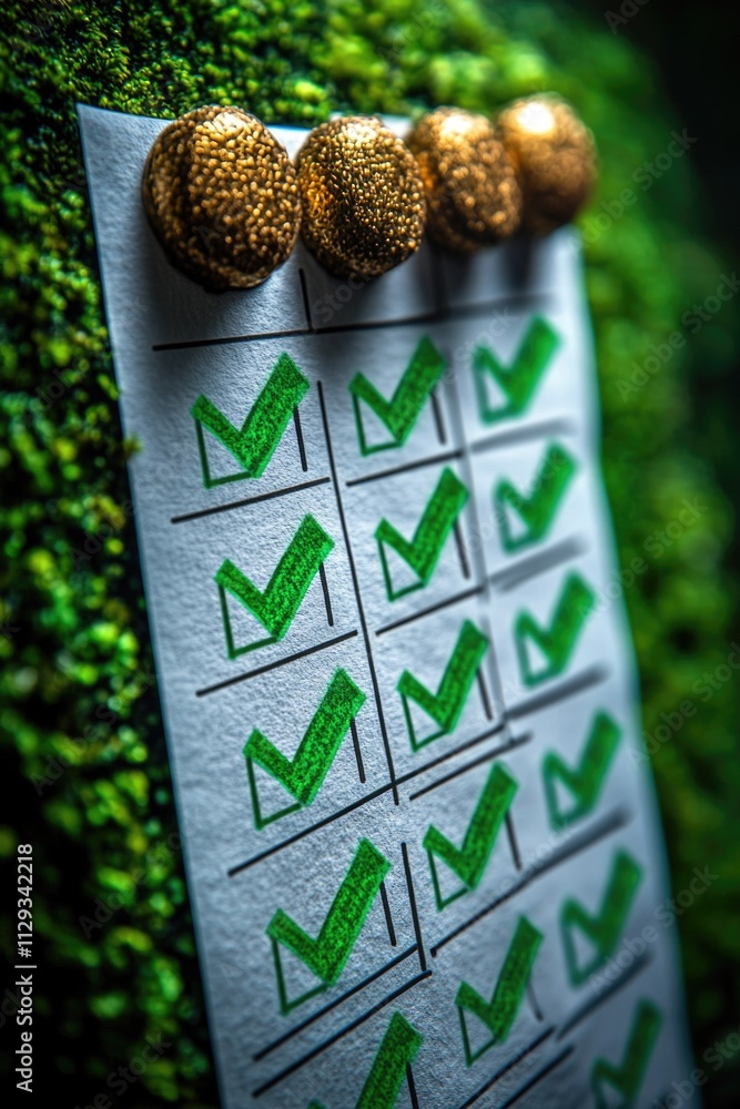 Poster a close-up shot of a piece of paper featuring a checklist, great for illustrating task management or