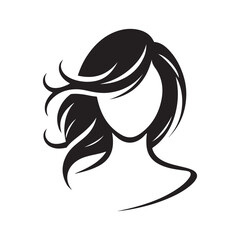 Classic Women Hair Silhouette Vector Illustration - Iconic Design for Timeless Beauty Branding Projects