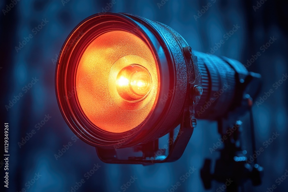 Aufkleber A close-up shot of a light source from a camera, suitable for use in photography or technology-related contexts
