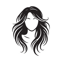 Trendy Women Hair Silhouette Logo Vector - Modern and Minimalistic Design for Beauty and Fashion Branding