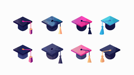 Graduation Cap Icon Vector Illustration: Essential Symbol for Educational Achievement and Success