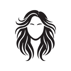 Trendy Women Hair Silhouette Logo Vector - Modern and Minimalistic Design for Beauty and Fashion Branding