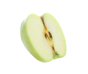Half of fresh apple isolated on white