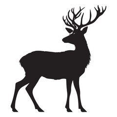 Deer silhouette isolated on white background