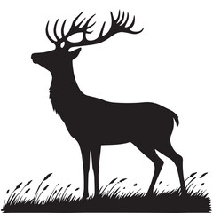 Deer silhouette isolated on white background