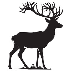 Naklejka premium Deer silhouette isolated on white background