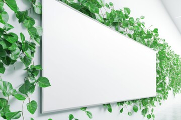 Decorative wall art featuring hanging plant frames with lush greenery