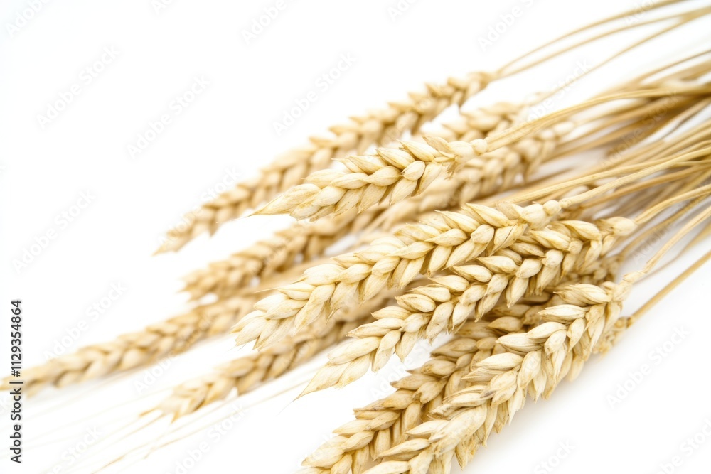 Poster a bundle of wheat stalks on a white background