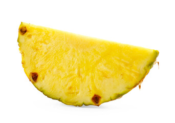 One slice of ripe pineapple isolated on white