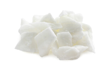 Pile of soy wax isolated on white