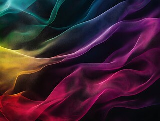 Obraz premium 3d abstract wallpaper. Liquid metal rainbow waves banner. Three dimensional rainbow colored 