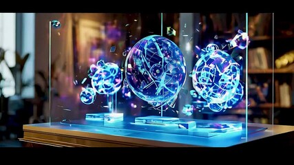 a holographic globe and a brain - Powered by Adobe