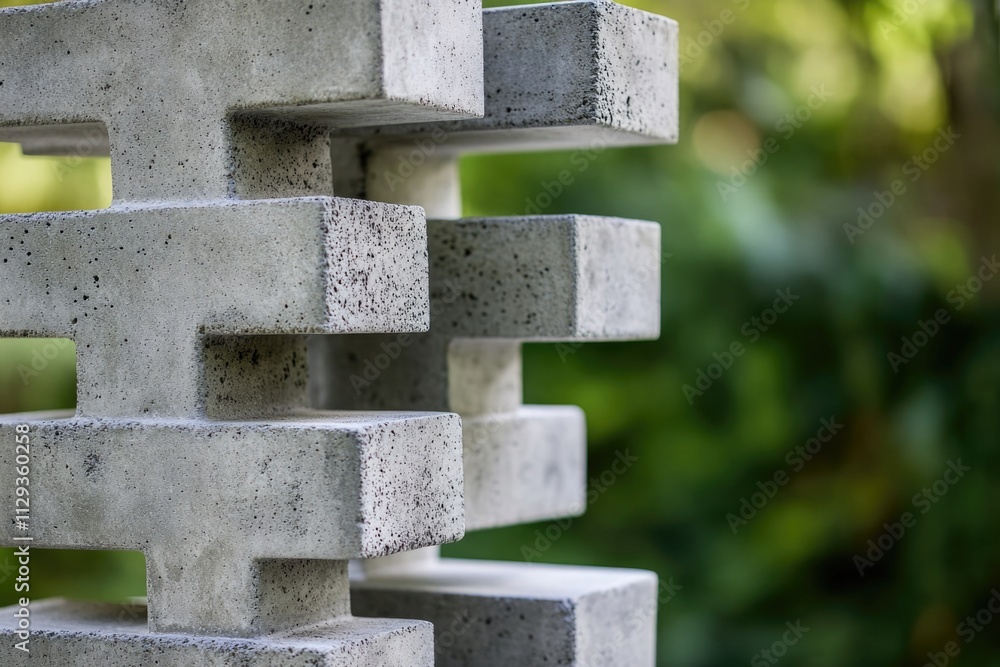Poster a close-up shot of a concrete structure with trees in the background, suitable for use in architectu