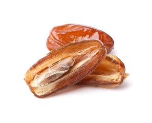 Tasty sweet dried dates isolated on white