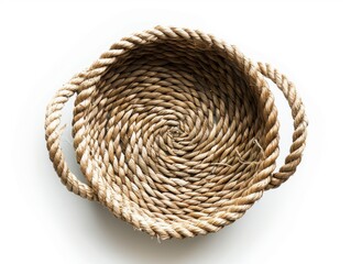 Fototapeta premium Handicraft basket design top view natural fiber simple aesthetic