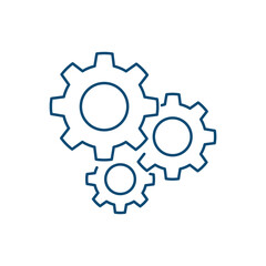 Outline gear icon. Cogwheel symbol. Setting, mechanicsm. Editable stroke