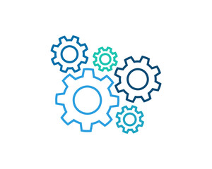 Cogwheel icon, gear icon editabke stroke. Vector illustration