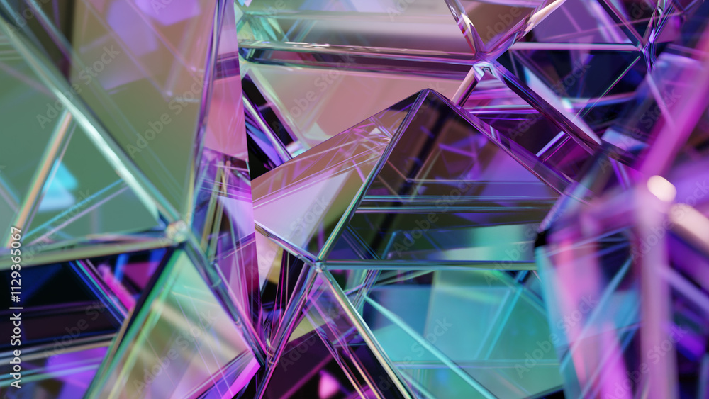 Poster geometric jewel surface template with abstract design for science and technology displays. artistic 