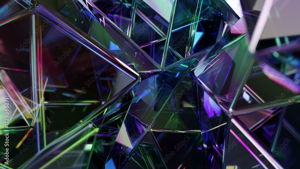 Aufkleber geometric gemstone surface template with an abstract design for art and technology displays. artisti