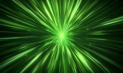 Abstract green background. Explosion star with gloss  blur, stripes, 