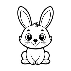 bunny coloring page vector design on a white background