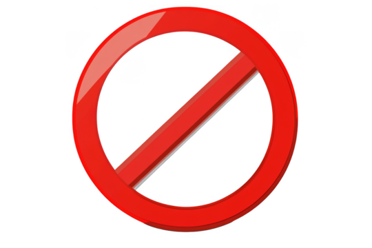 3d render of a forbidden sign not allowed