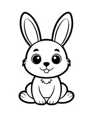 bunny coloring page vector design on a white background