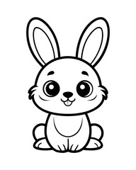 bunny coloring page vector design on a white background