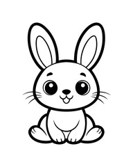 bunny coloring page vector design on a white background