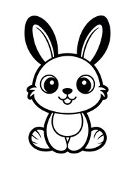 bunny coloring page vector design on a white background