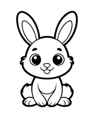 bunny coloring page vector design on a white background